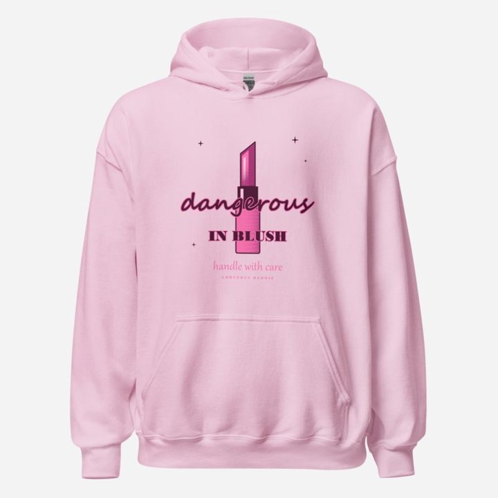 Gorgeous Baddie Dangerous In Blush Boutique Hoodie White in Light Pink