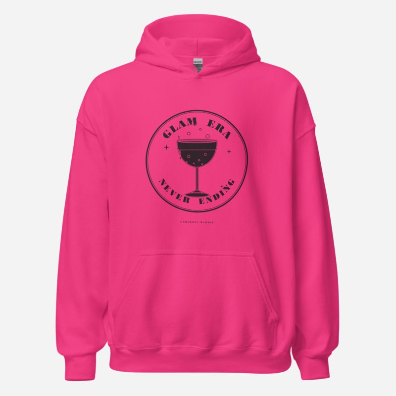 Gorgeous Baddie Glam Era Never Ending Boutique Hoodie in Heliconia