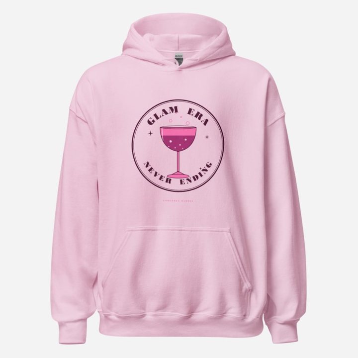 Gorgeous Baddie Glam Era Never Ending Boutique Hoodie White in Light Pink
