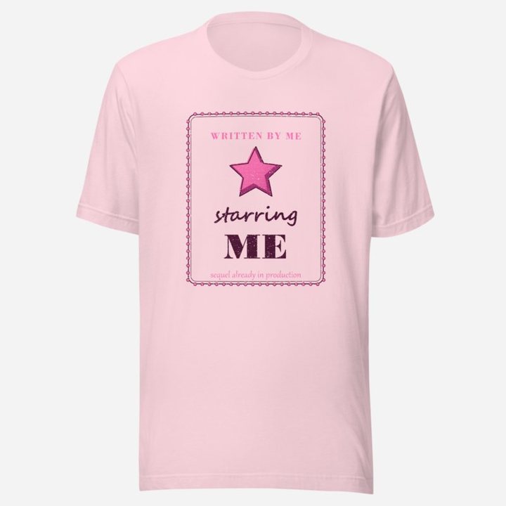 Gorgeous Baddie Written By Me Starring Me Boutique Tee White in Soft Pink
