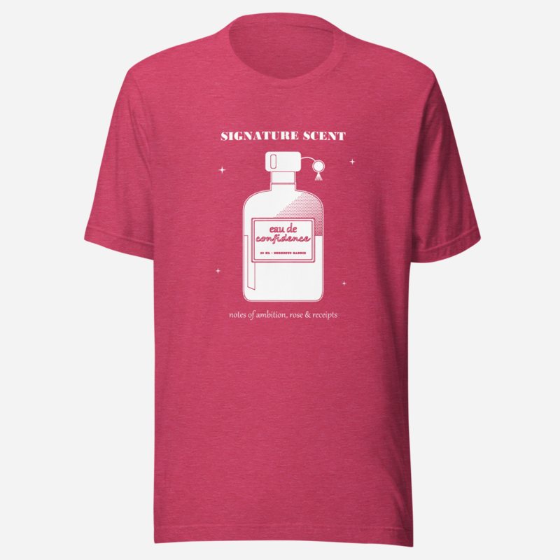 Gorgeous Baddie Signature Scent Confidence Boutique Tee in Heather Raspberry