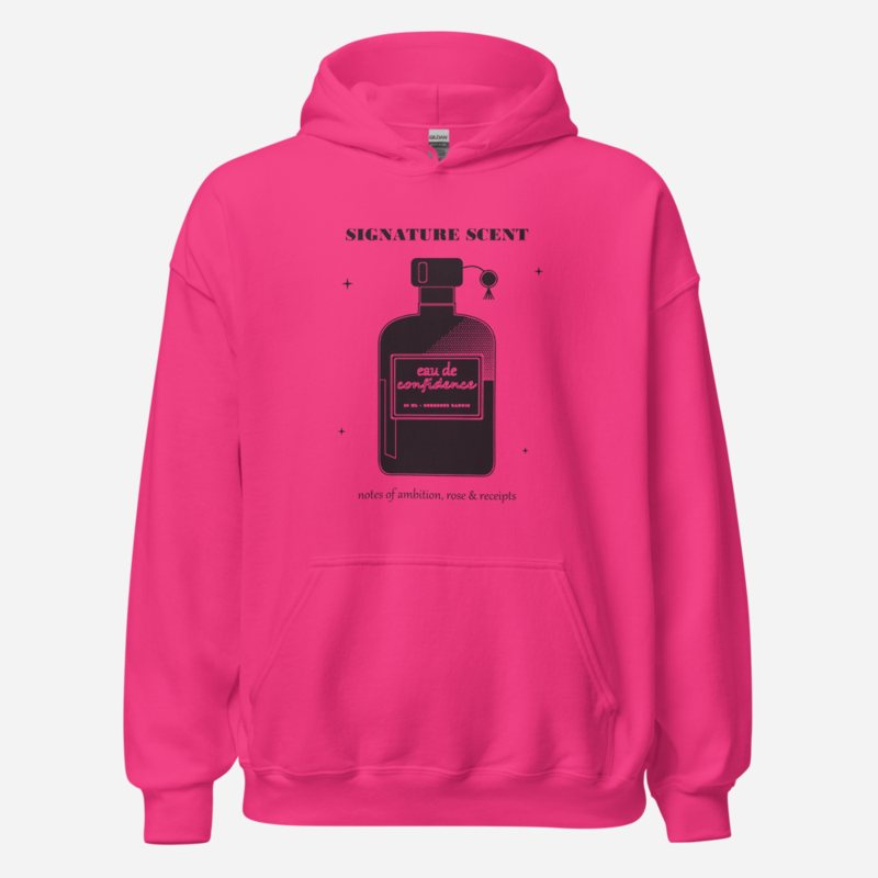 Gorgeous Baddie Signature Scent Confidence Boutique Hoodie in Heliconia