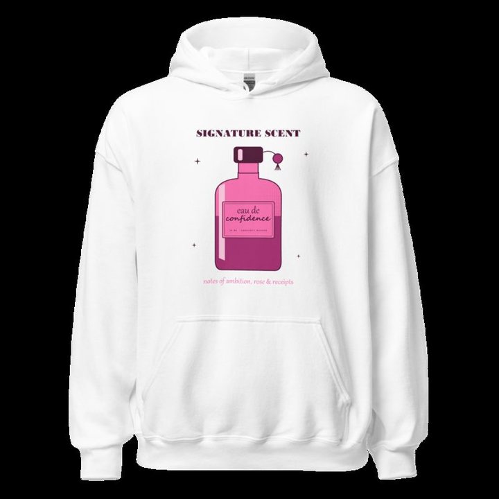 Gorgeous Baddie Signature Scent Confidence Boutique Hoodie White in White