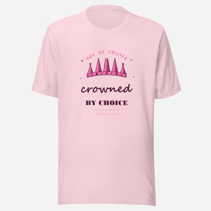 Gorgeous Baddie Crowned By Choice Boutique Tee White in Soft Pink