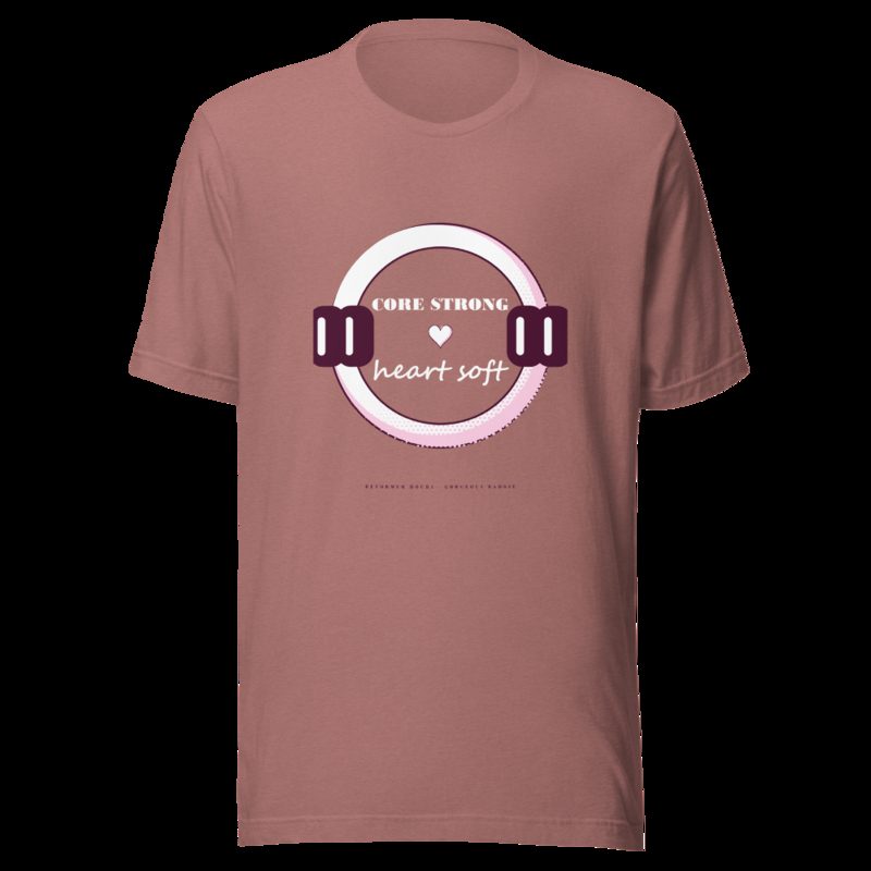 Gorgeous Baddie Core Strong Heart Soft Boutique Tee Heather Mauve