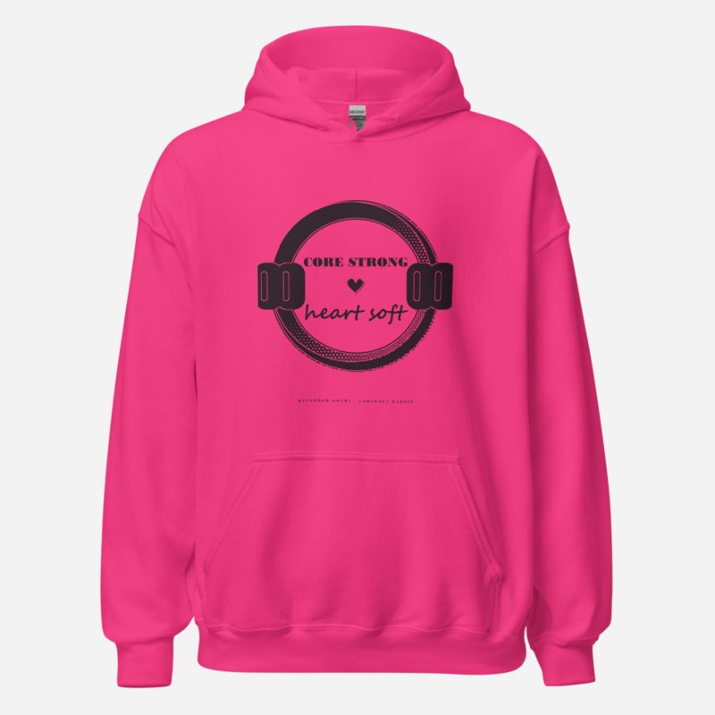 Gorgeous Baddie Core Strong Heart Soft Boutique Hoodie in Heliconia
