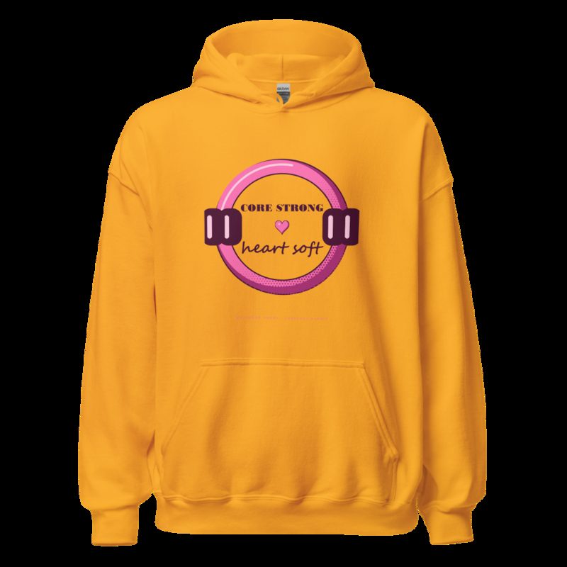 Gorgeous Baddie Core Strong Heart Soft Boutique Hoodie White Gold