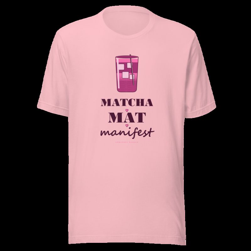 Gorgeous Baddie Matcha Mat Manifest Boutique Tee White Pink