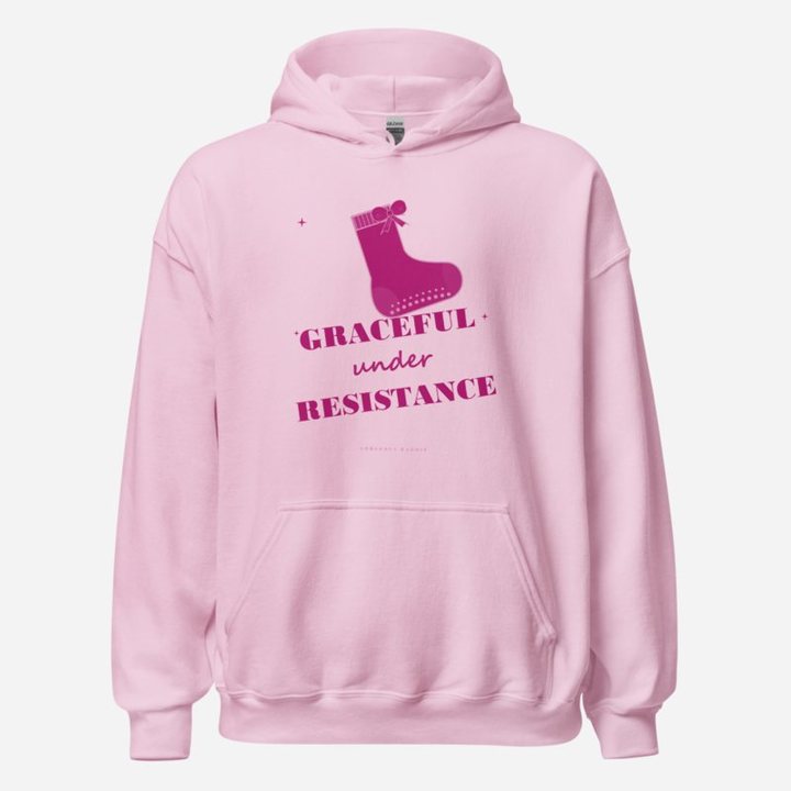 Gorgeous Baddie Graceful Under Resistance Boutique Hoodie in Light Pink