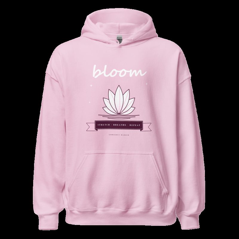 Gorgeous Baddie Stretch Breathe Bloom Boutique Hoodie Light Pink