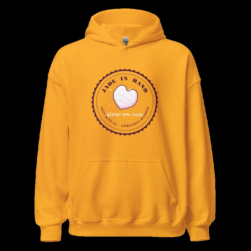 Gorgeous Baddie Jade In Hand Glow Boutique Hoodie Gold