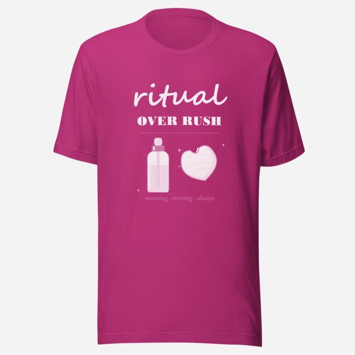 Gorgeous Baddie Ritual Over Rush Boutique Tee in Berry