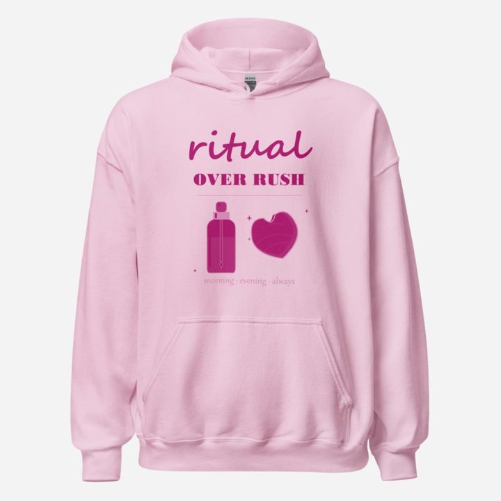 Gorgeous Baddie Ritual Over Rush Boutique Hoodie in Light Pink