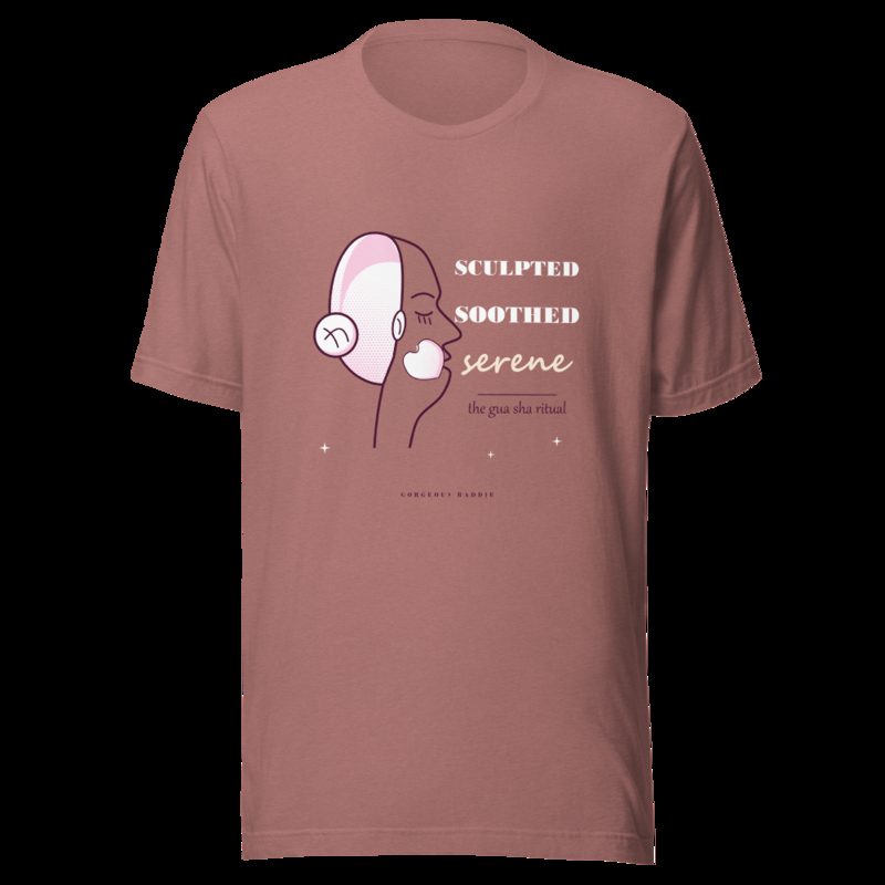 Gorgeous Baddie Sculpted Soothed Serene Boutique Tee Heather Mauve