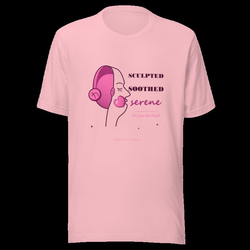 Gorgeous Baddie Sculpted Soothed Serene Boutique Tee White Pink