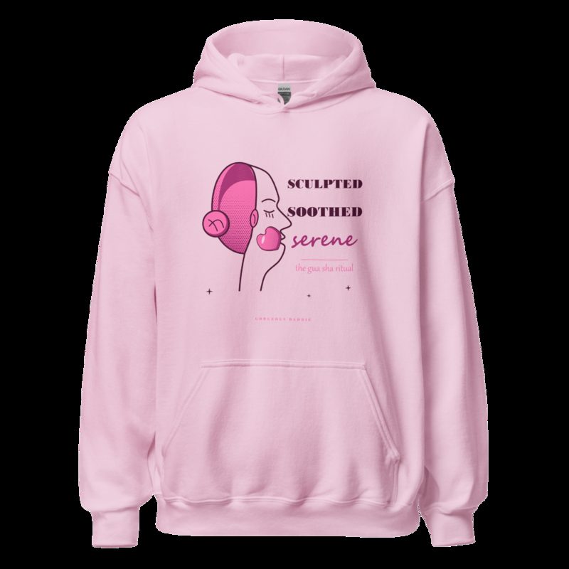 Gorgeous Baddie Sculpted Soothed Serene Boutique Hoodie White Light Pink