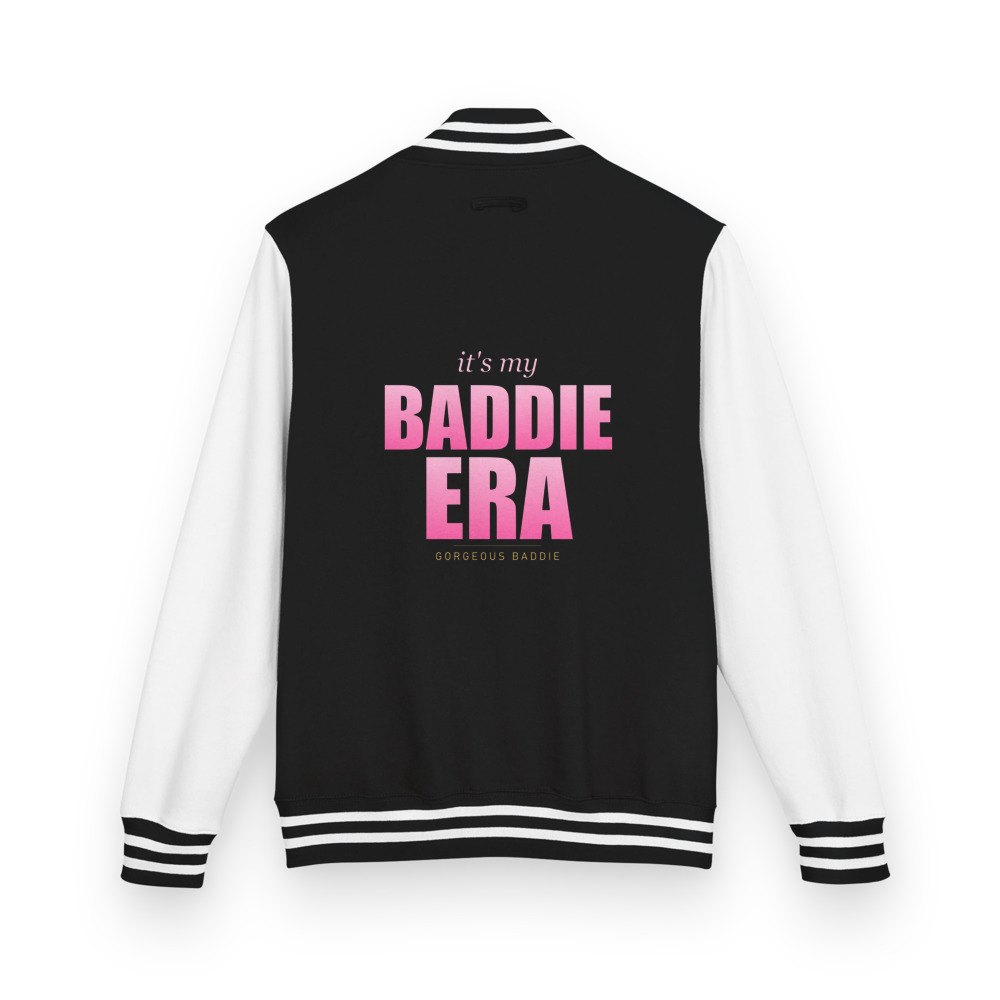 Gorgeous Baddie Baddie Era Varsity Jacket Jet Black/Arctic White