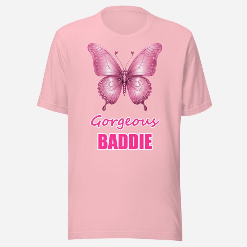 Gorgeous Baddie Chrome Butterfly Tee Pink