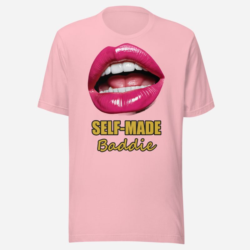 Gorgeous Baddie Self-Made Lips Tee Pink