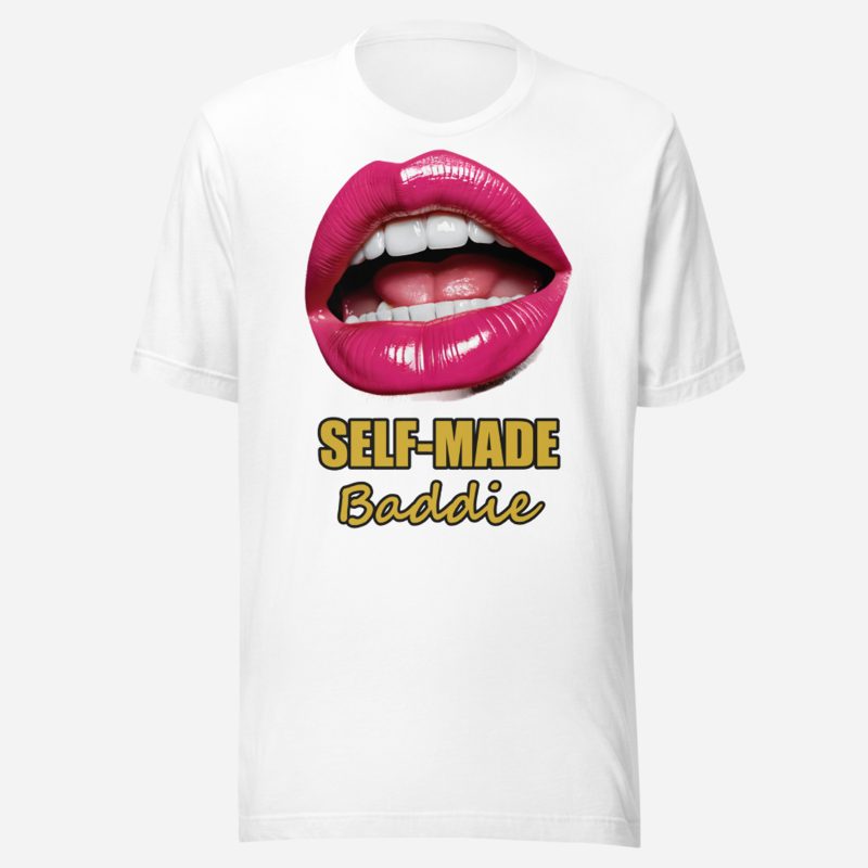 Gorgeous Baddie Self-Made Lips Tee in White