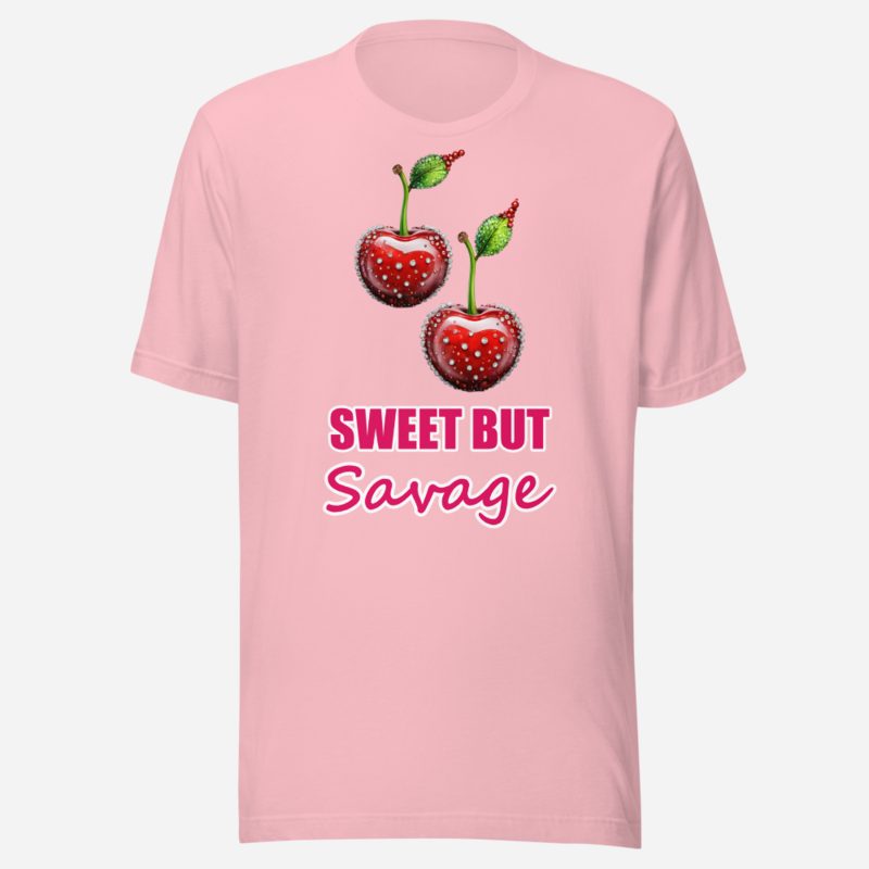 Gorgeous Baddie Sweet But Savage Tee Pink
