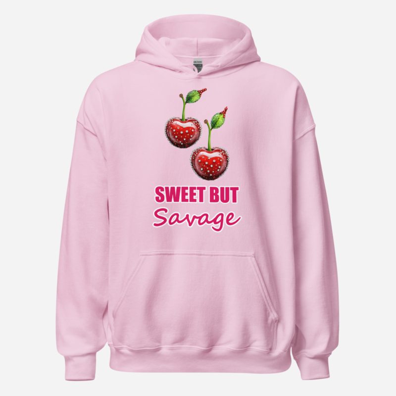 Gorgeous Baddie Sweet But Savage Hoodie Light Pink