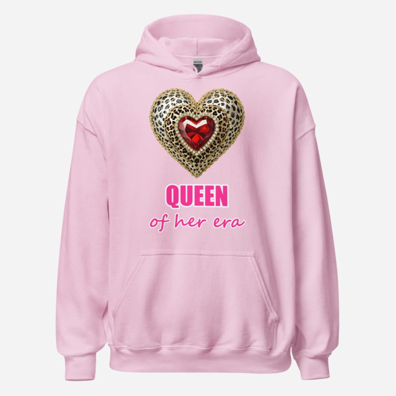 Gorgeous Baddie Queen Of Her Era Hoodie Light Pink