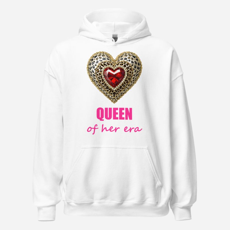 Gorgeous Baddie Queen Of Her Era Hoodie White