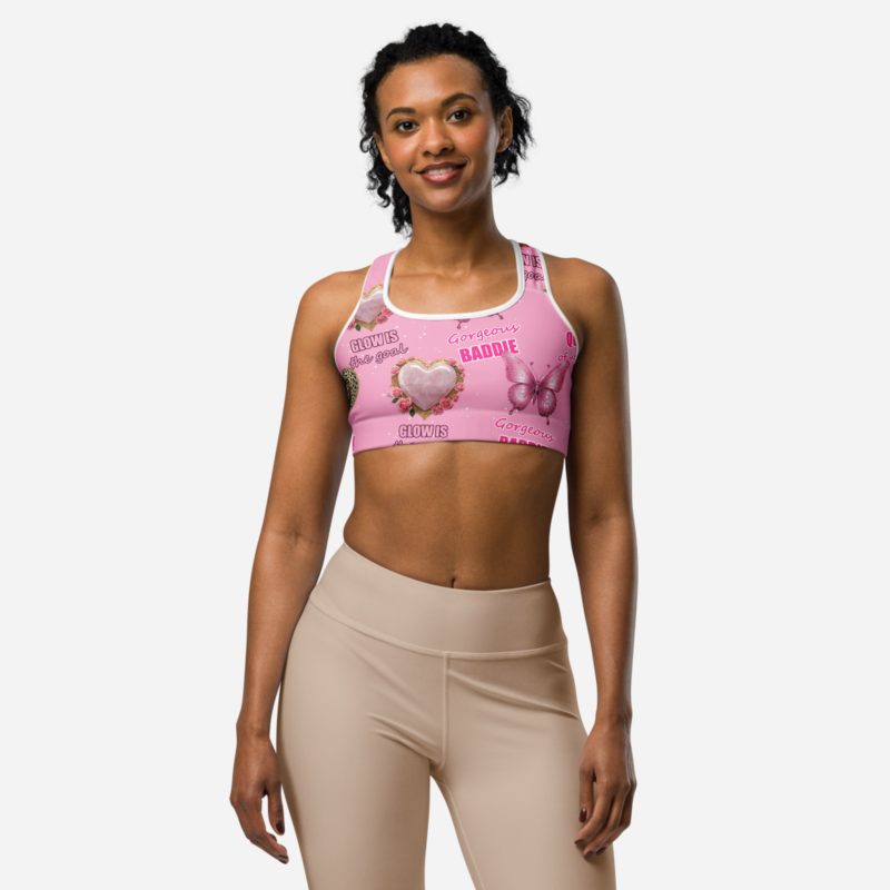 Gorgeous Baddie Butterfly Queen Sports Bra in White