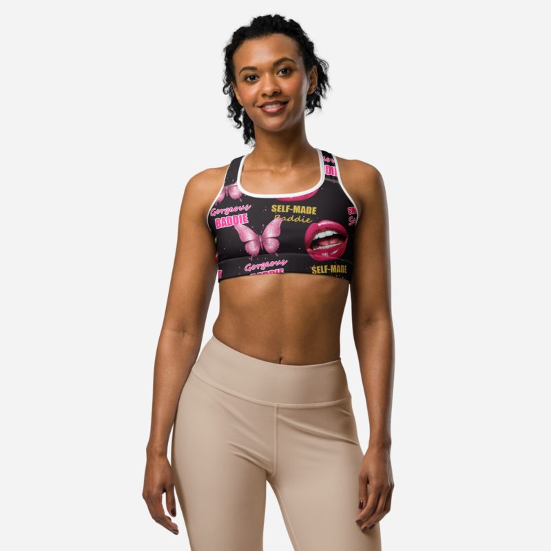 Gorgeous Baddie Midnight Glam Sports Bra in White