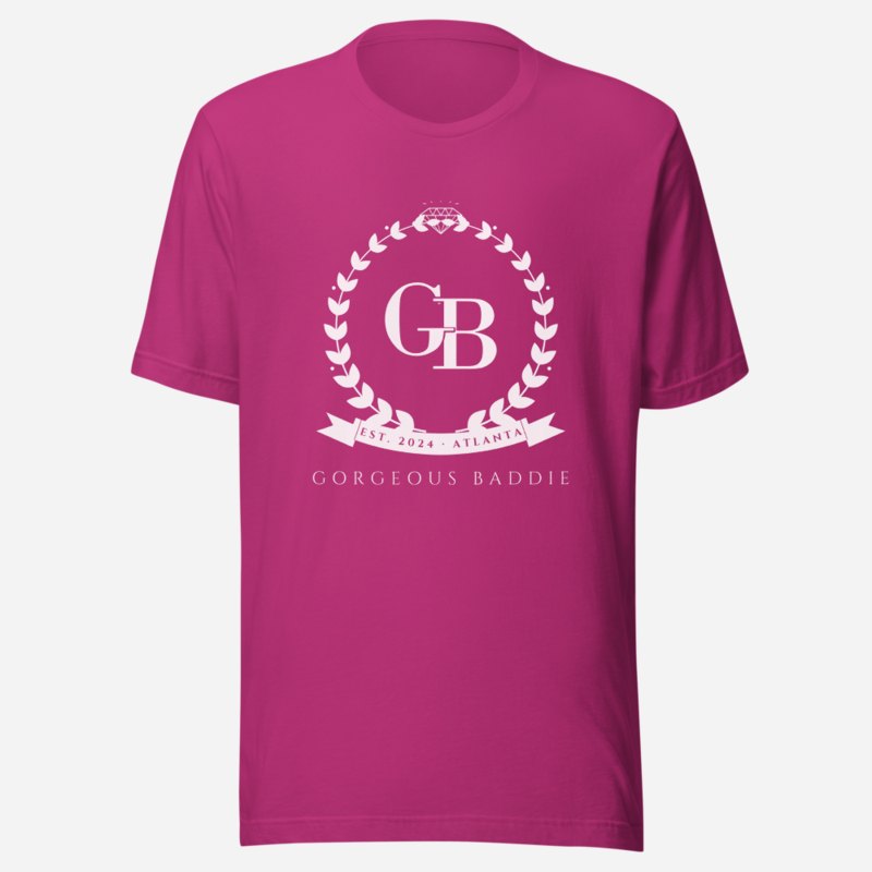 Gorgeous Baddie Maison Crest Tee in Berry