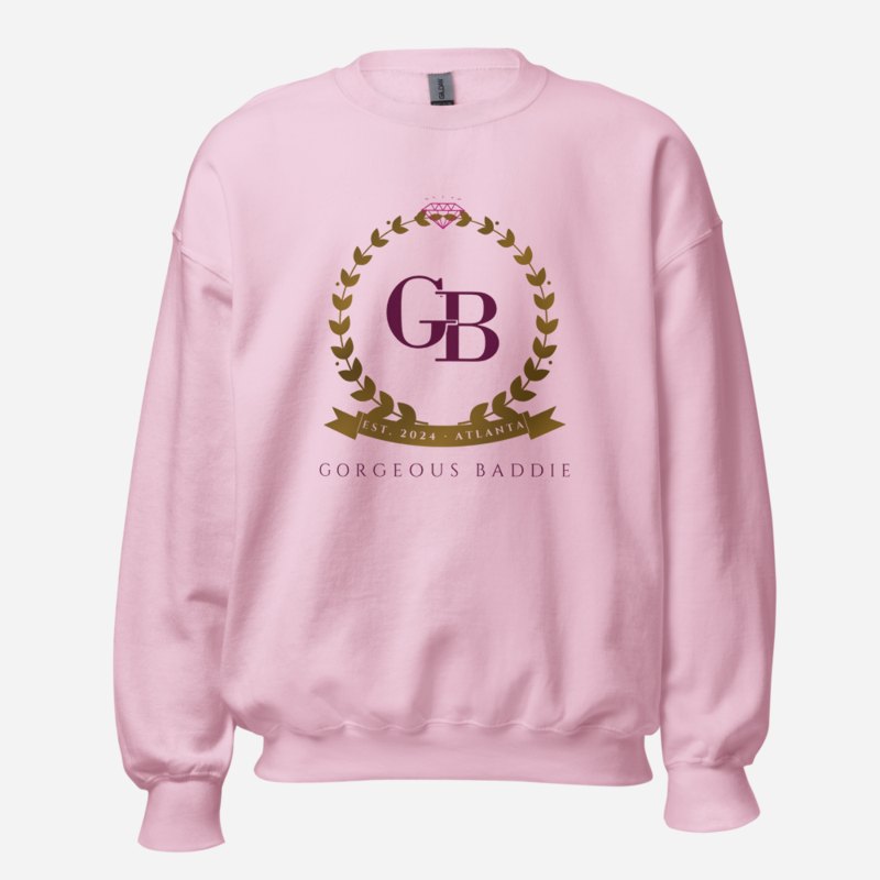Gorgeous Baddie Maison Crest Sweatshirt in Light Pink