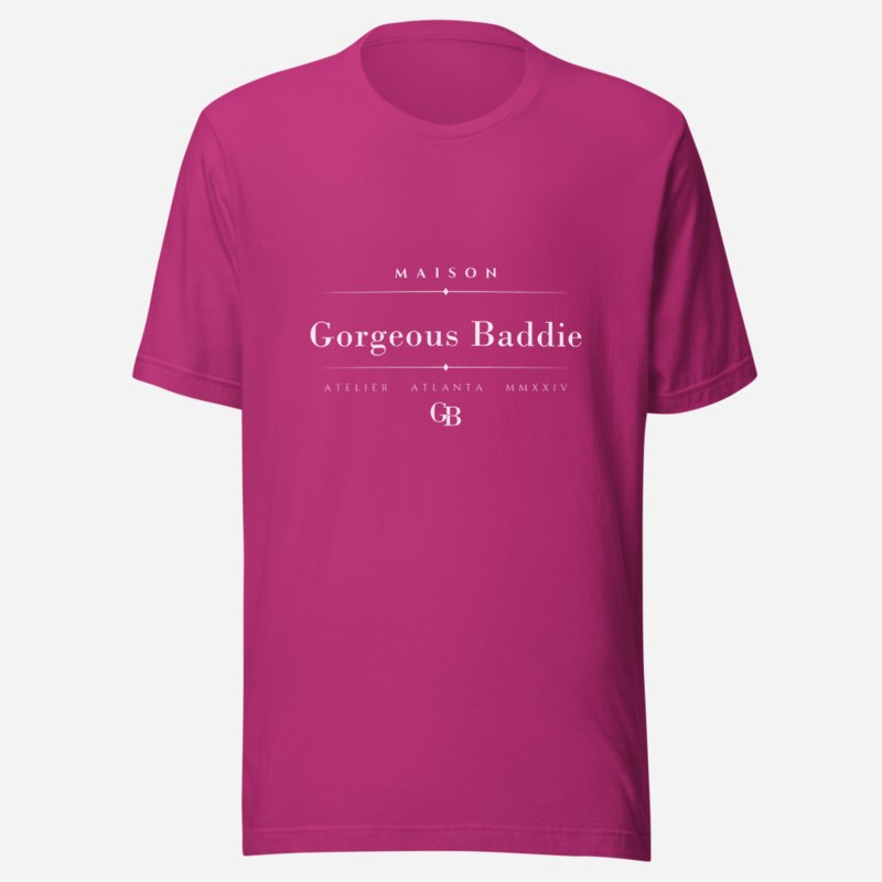 Gorgeous Baddie Maison Signature Tee in Berry