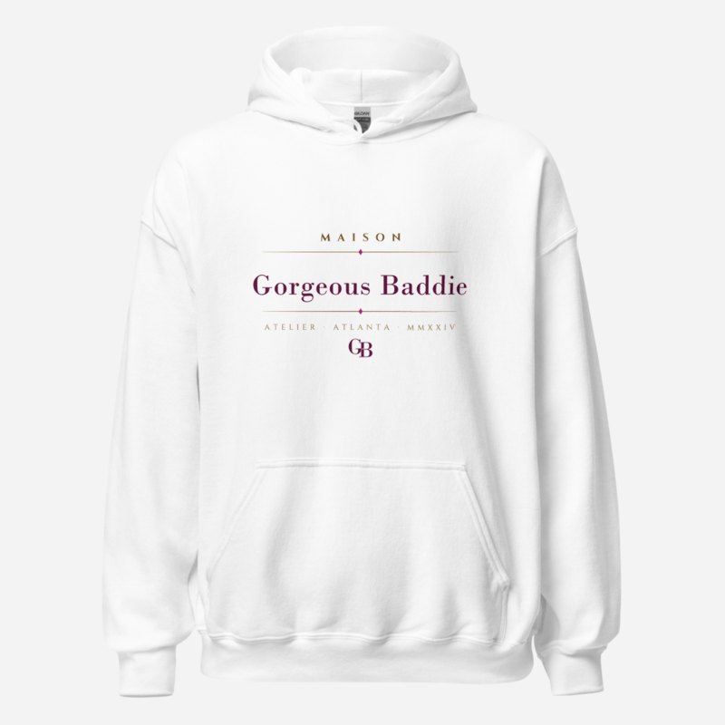 Gorgeous Baddie Maison Signature Hoodie in White