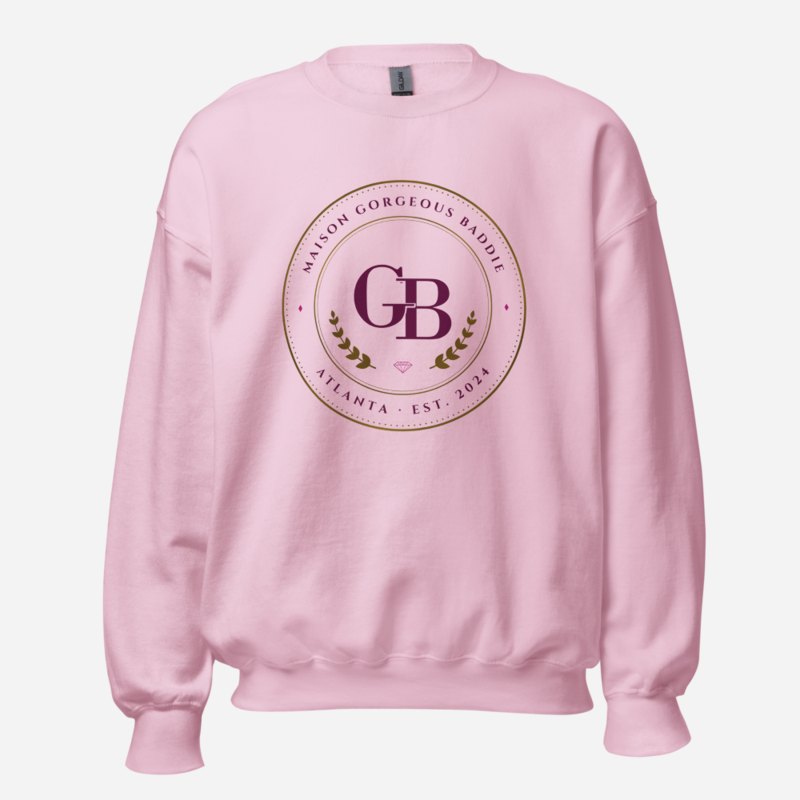 Gorgeous Baddie Maison Medallion Sweatshirt in Light Pink