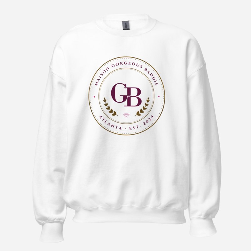 Gorgeous Baddie Maison Medallion Sweatshirt in White