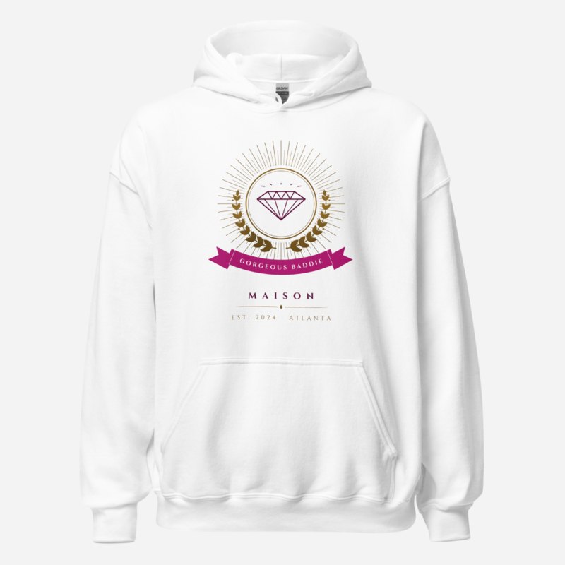 Gorgeous Baddie Maison Heraldic Emblem Hoodie White