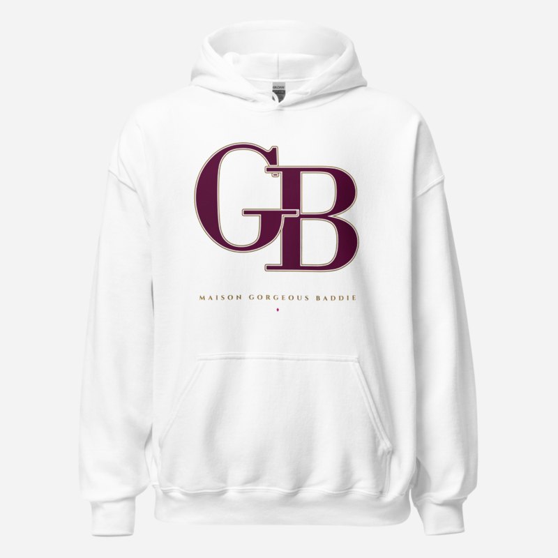 Gorgeous Baddie Maison Embroidered Monogram Hoodie White