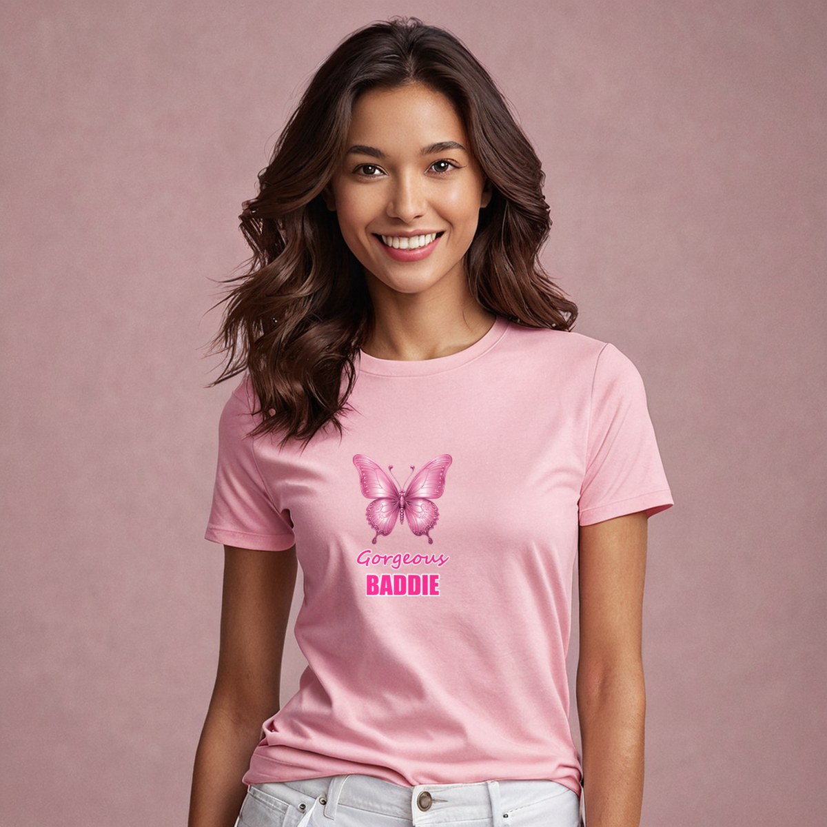 Gorgeous Baddie Chrome Butterfly Tee