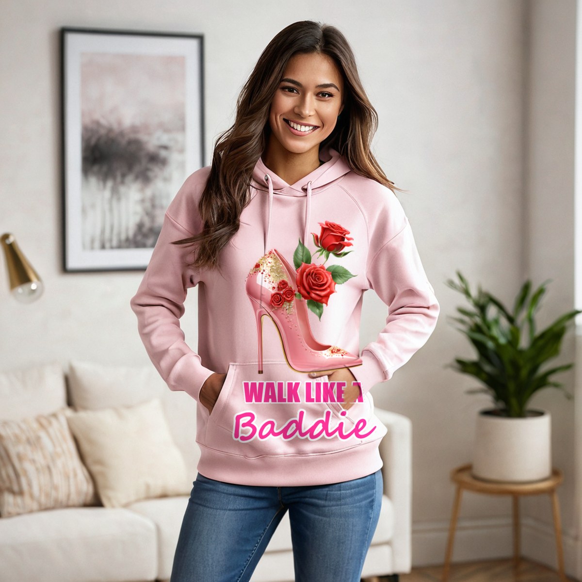 Gorgeous Baddie Walk Like A Baddie Hoodie
