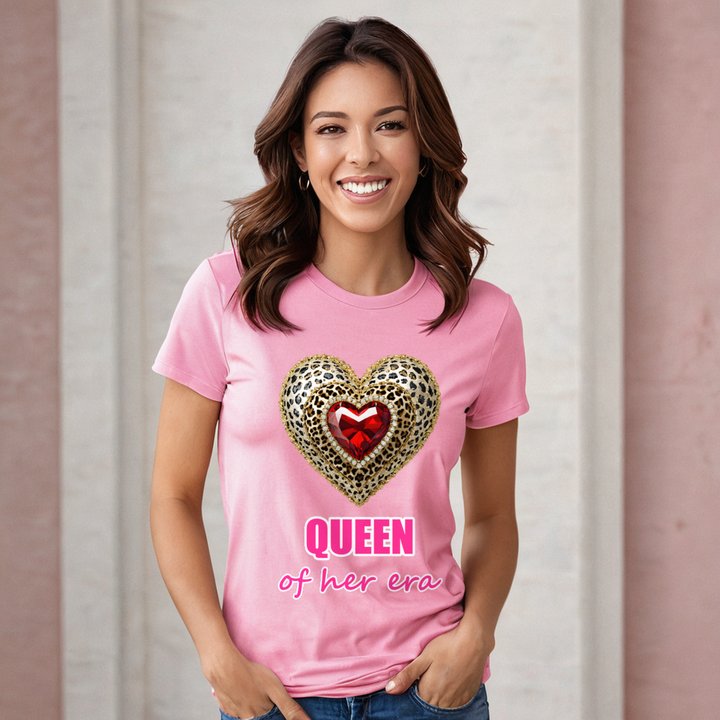 Gorgeous Baddie Queen Of Her Era Tee in Pink